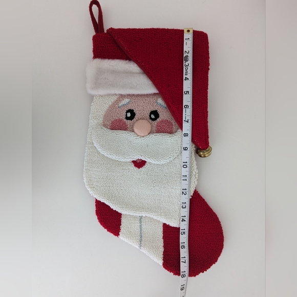 NEW Large Hand Hooked 3D Santa Christmas Stocking Chunky 20.5" - Picture 4 of 13